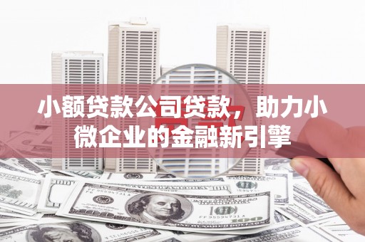 微山小额贷款公司贷款，助力小微企业的金融新引擎