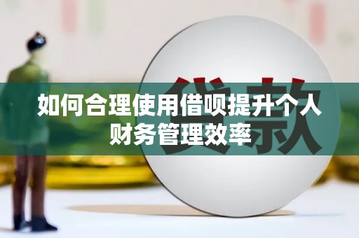 微山如何合理使用借呗提升个人财务管理效率