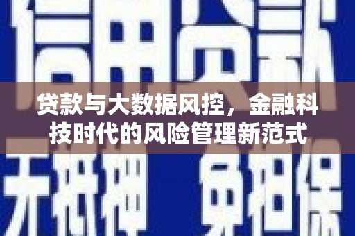 微山贷款与大数据风控，金融科技时代的风险管理新范式