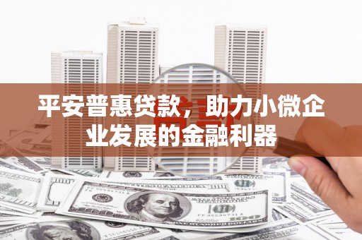 微山平安普惠贷款，助力小微企业发展的金融利器