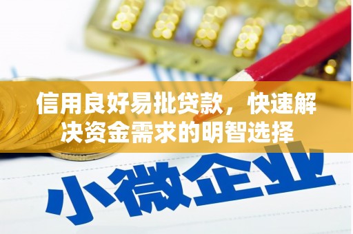 微山信用良好易批贷款，快速解决资金需求的明智选择