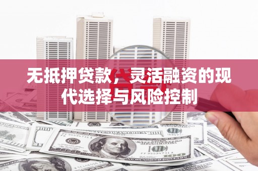 微山无抵押贷款，灵活融资的现代选择与风险控制