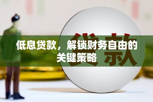 微山低息贷款，解锁财务自由的关键策略