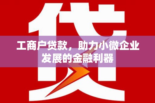 微山工商户贷款，助力小微企业发展的金融利器