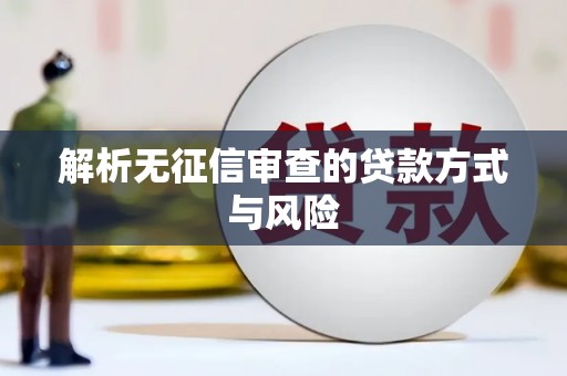 微山解析无征信审查的贷款方式与风险